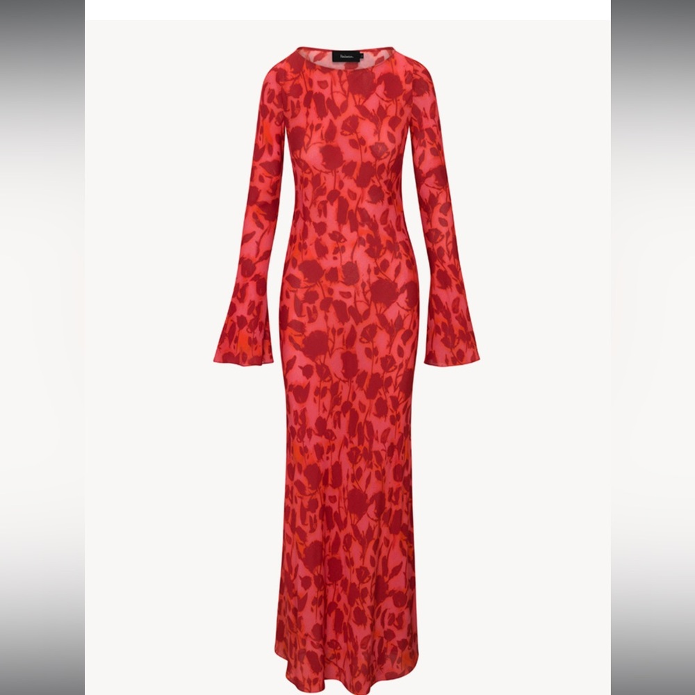 Elegant Red Floral Women's Dress